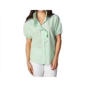 NEW CARYN LAWN sissy seersucker cotton  top in lime